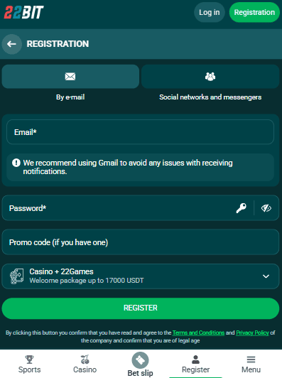 22BIT Registration for Indian Players